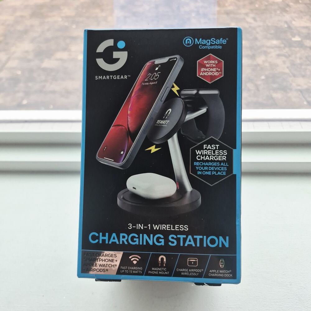 SMARTGEAR 3-in-1 Wireless TRAVEL Charger MagSafe 15W iPhone Watch AirPods